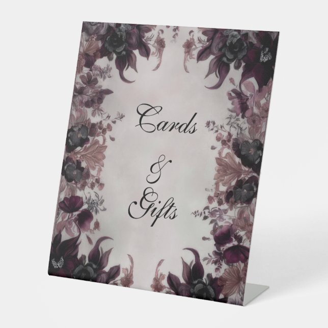 Signe De Table Mariage Fleur Gothique Violette (Recto)
