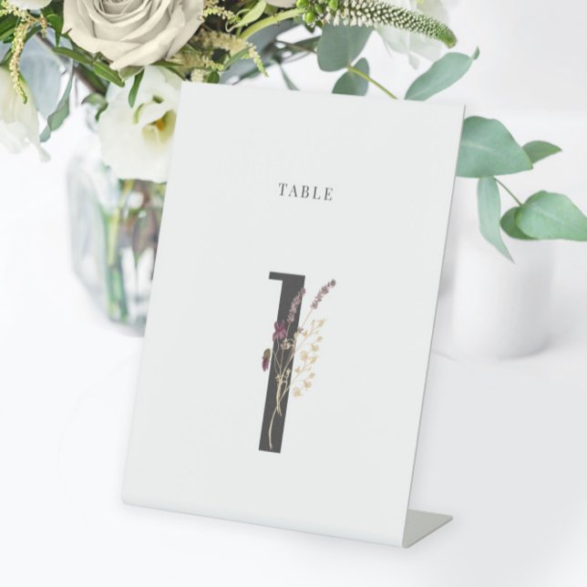 Signe De Table Mariage Fleur sauvage aquarelle Numéro de tableau  (Créateur téléchargé)