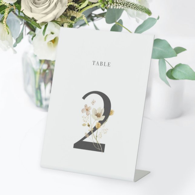 Signe De Table Mariage Fleur sauvage aquarelle Numéro de tableau  (Créateur téléchargé)