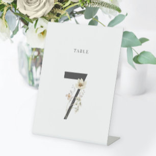 Signe De Table Mariage Fleur sauvage aquarelle Numéro de tableau 