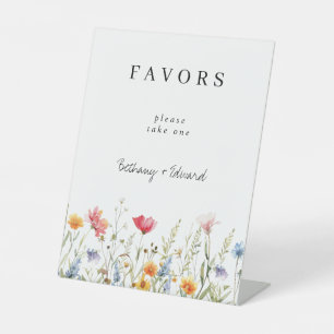 Signe De Table Mariage Fleur sauvage coloré Faveurs