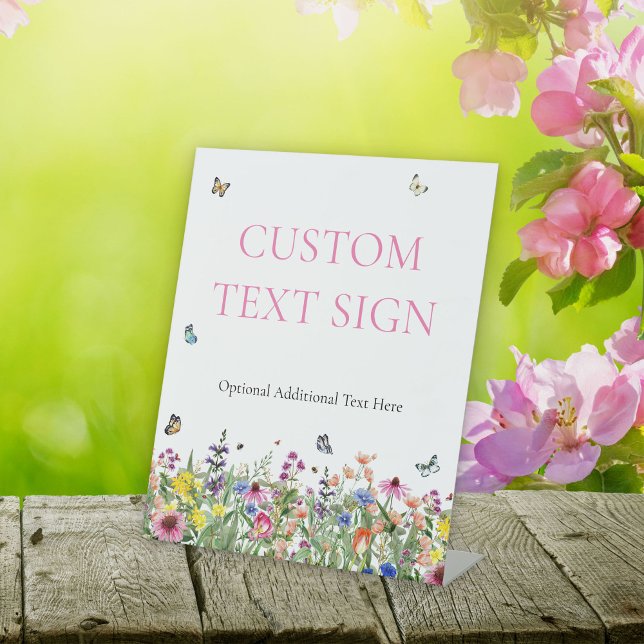 Signe De Table Mariage Fleur sauvage coloré moderne (Créateur téléchargé)