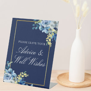 Signe De Table Mariage floral bleu marine Conseils et bonnes volo