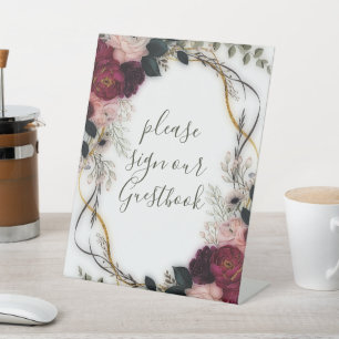 Signe De Table Mariage Floral de Verdure de Jardin de Prune de Ve