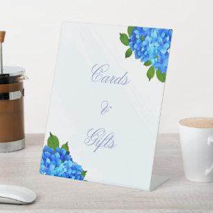 Signe De Table Mariage Floral d'Hydrangea Bleu