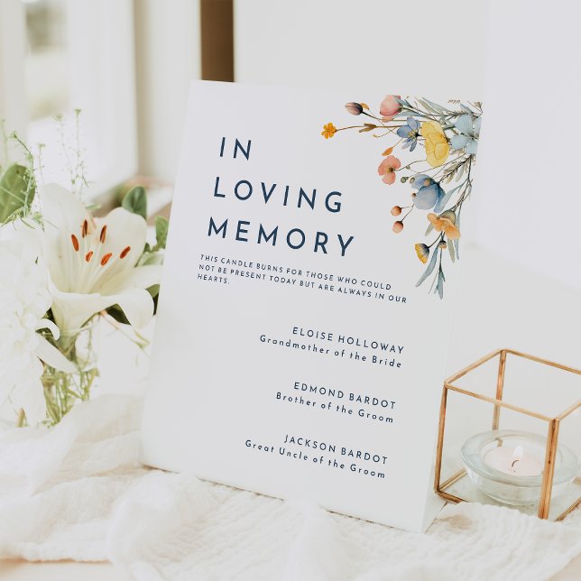 Signe De Table Mariage floral élégant en gras (Créateur téléchargé)