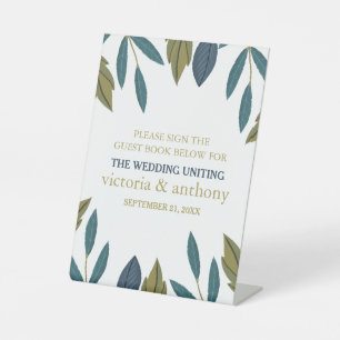 Signe De Table Mariage floral feuille rustique