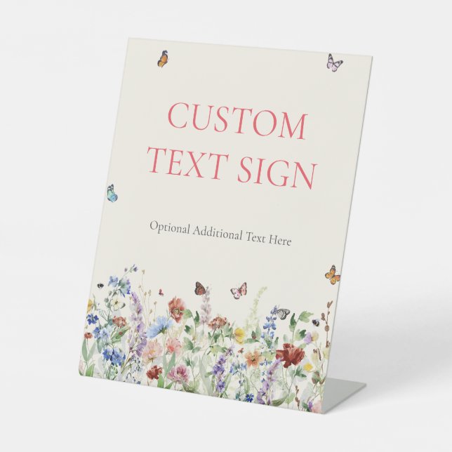 Signe De Table Mariage Floral Fleur sauvage rustique (Recto)