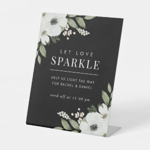Signe De Table Mariage floral moderne Sparkler Envoyer