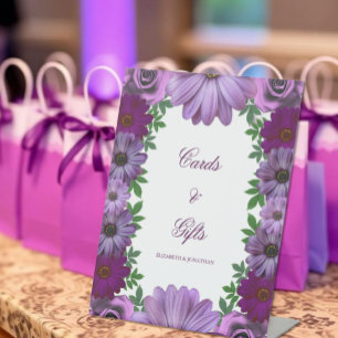 Signe De Table Mariage Floral Violet Royal