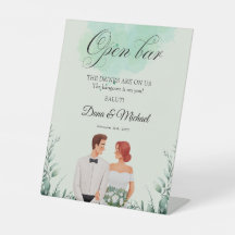 Mariage fluide aquarelle verte personnalisée