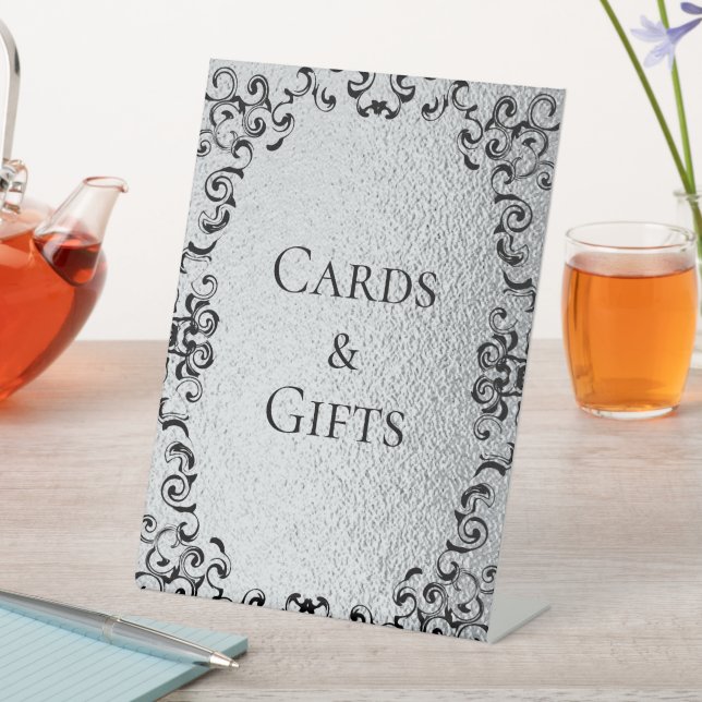 Signe De Table Mariage gothique noir argenté (In SItu)