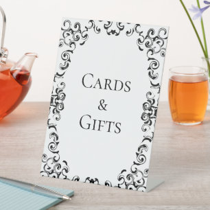 Signe De Table Mariage gothique noir et blanc