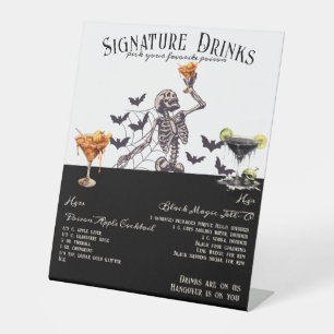 Signe De Table Mariage gothique Squelette Signature Boissons Sign