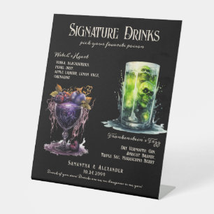 Signe De Table Mariage gothique Whimsigoth 4 Signature Boissons S