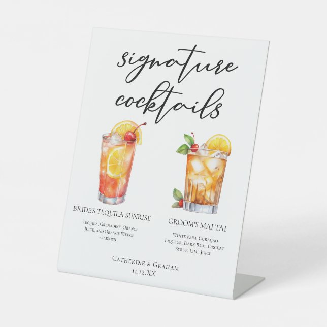 Signe De Table Mariage Groom Beach Mariage Signature Cocktails Me (Recto)