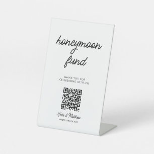 Signe De Table Mariage Honeymoon Fund Code QR