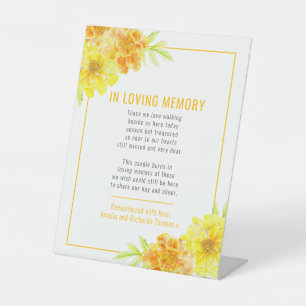 Signe De Table Mariage marigold floral aquarelle amoureux mémoire