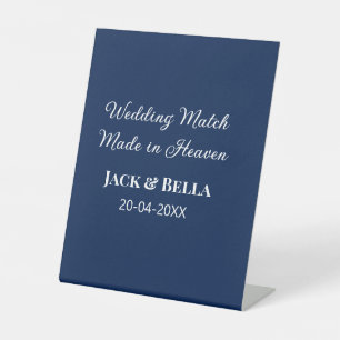 Signe De Table Mariage Match fait au ciel mariage faveurs bleu