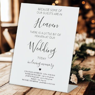 Signe De Table Mariage Memorial moderne Heaven Poem personnalisé