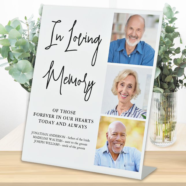 Signe De Table Mariage Memorial Personnaliser 3 Photo Love Memory (Créateur téléchargé)