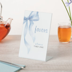 Signe De Table Mariage Moderne avec Ruban Bleu
