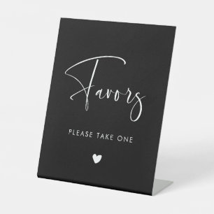 Signe De Table Mariage noir élégant et moderne Faveurs