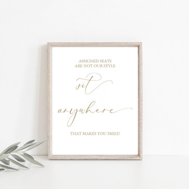 Signe De Table Mariage Or Assignés Sièges Ne Sont Pas Notre Style (Créateur téléchargé)