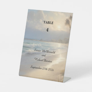 Signe De Table Mariage plage