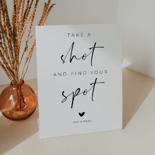 Signe De Table Mariage "Prendre un Verre et Trouver Votre Place"