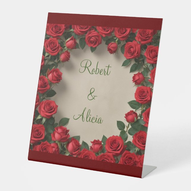 Signe De Table Mariage Red Rose (Recto)