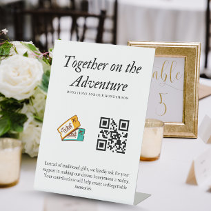 Signe De Table Mariage Registre Honeymoon Fund Qr Code Cadeau