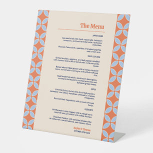 Signe De Table Mariage rétro du milieu du siècle