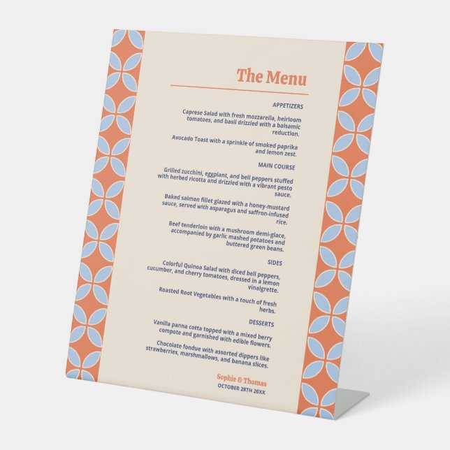 Signe De Table Mariage rétro du milieu du siècle (Recto)