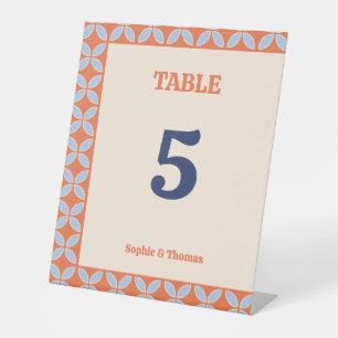 Signe De Table Mariage rétro du milieu du siècle