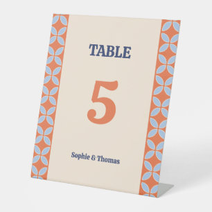 Signe De Table Mariage rétro du milieu du siècle