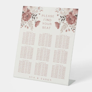 Signe De Table Mariage romantique rose roux