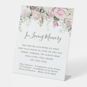 Signe De Table Mariage rose blanc floral