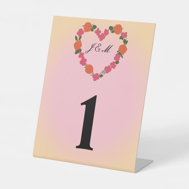 Signe De Table mariage rose et orange (Recto)