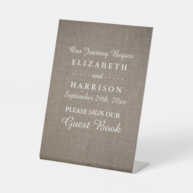 Signe De Table Mariage Rustique Burlap (Recto)