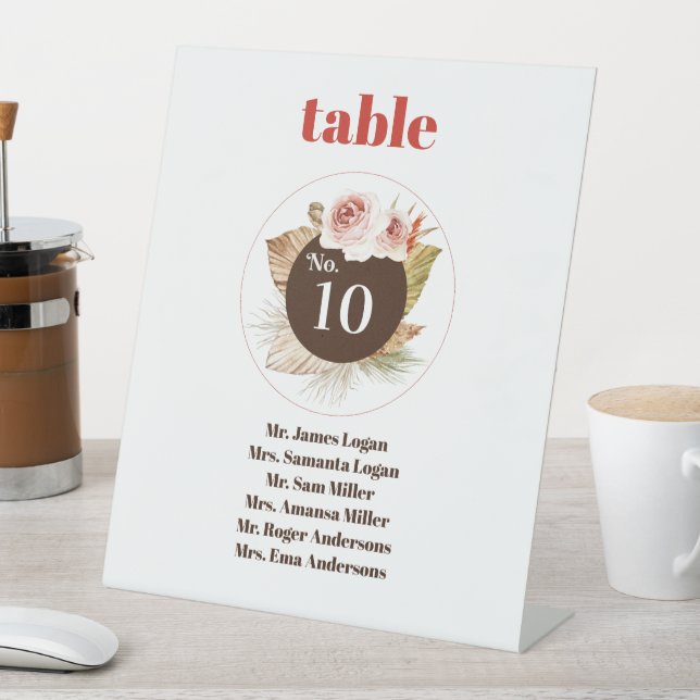 Signe De Table Mariage Safari Desert Boho Fleurs (In SItu)