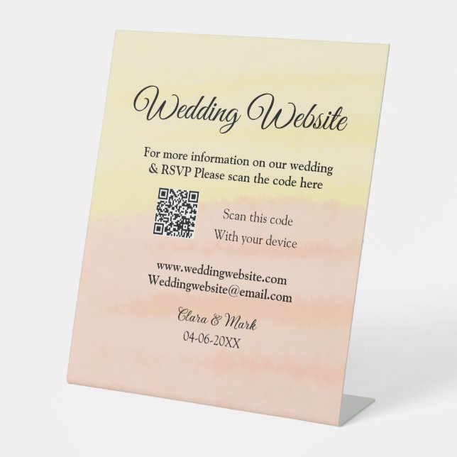 Signe De Table Mariage site web ajouter Q R code scanner ajouter  (Recto)