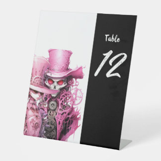 Signe De Table Mariage Steampunk de squelette rose