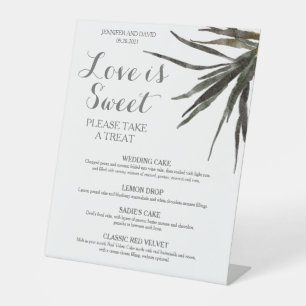 Signe De Table Mariage Tropical Dessert Menu Piédestal Signal