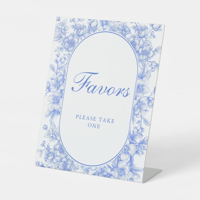 Signe De Table Mariage victorien Floral Quelque chose de bleu fav (Recto)