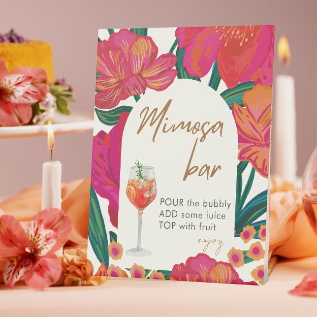 Signe De Table Mariée en Fête des mariées fleurie Mimosa bar (Créateur téléchargé)