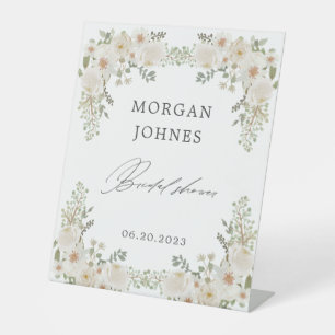 Signe De Table mariée florale d'ivoire