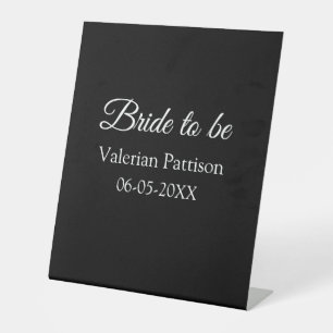Signe De Table Mariée future nom date noir blanc enterrement de v