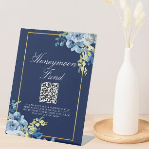 Signe De Table Marine Blue Gold Floral Mariage Chic Honeymoon Fun