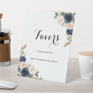Signe De Table Marine Blush rose Fleur Faveur florale